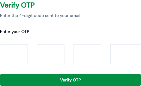 Hajir Khata Verify OTP screen with a 4-digit code input